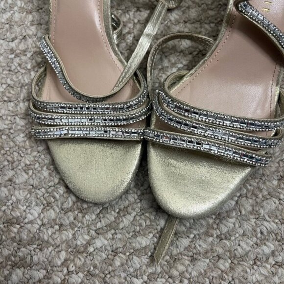 Kelly & Katie Wedge Summer Sand Rhinestone Shoe size 6.5 silver - Picture 4 of 8